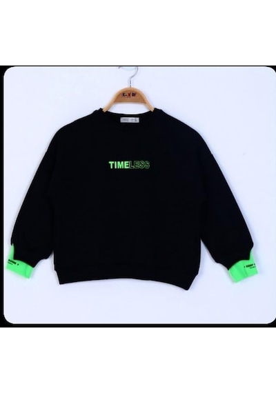 Toontoy Kız Çocuk Timeless Baskılı Sweatshirt Yeşil