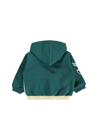 Civil Baby Kapüşonlu 6-18 Ay Sweatshirt - Yeşil Zümrüt Yeşili