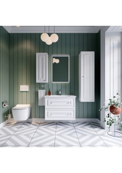 Creavit Kayra Lavabo Dolabı Çekmeceli 60cm Mat Beyaz Mat Beyaz