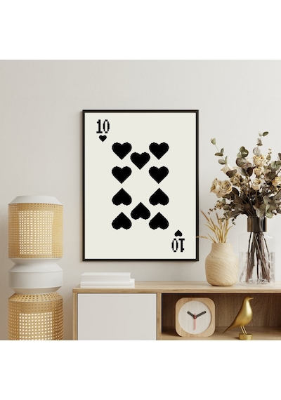 Siyah Kartlar Duvar Tablosu Çerçeveli 3'lü Set Siyah Renk 35 X 50 Boyut/ebat