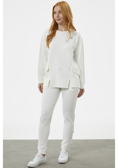 Sementa Torba Cep Detaylı Oversize Eşofman Takım - Ekru 001
