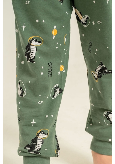 Rolypoly Erkek Çocuk Space Yeşil Uzun Kol Pijama Takım Rp3888-c-v1 Rp3888-c-v1
