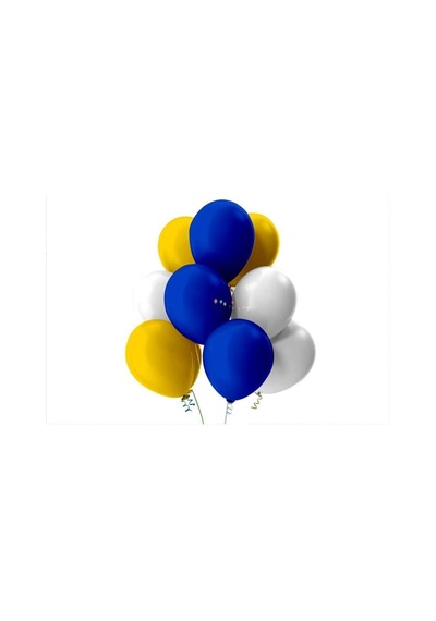 Sarı-beyaz-koyu Mavi Pastel Soft Balon 50 Adet Çok Renkli