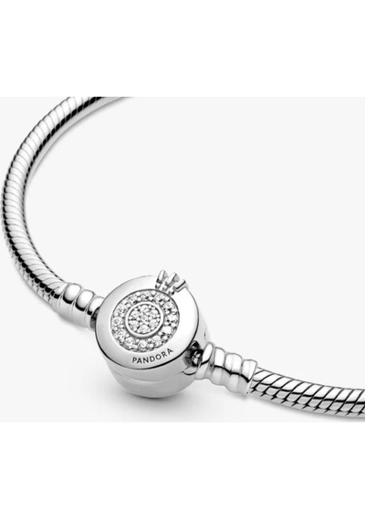 Lunarie Taç Detaylı İmza Klipsli Charm Bileklik Gümüş