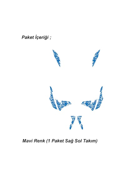 Cfmoto 250nk Orta Tattoo Desen Dövme Sticker Set Sağ Ve Sol Yeni Kasa Uyumlu Mavi