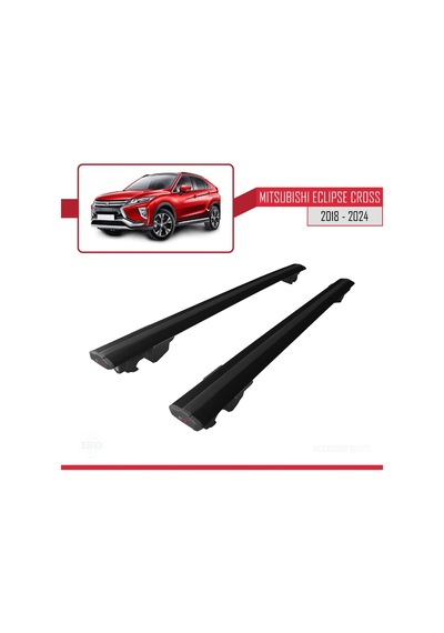 Mitsubishi Eclipse Cross Gk 2018 Ve Sonrası İle Uyumlu Hook Model Anahtar Kilitli Ara Atkı Tavan Barı Siyah