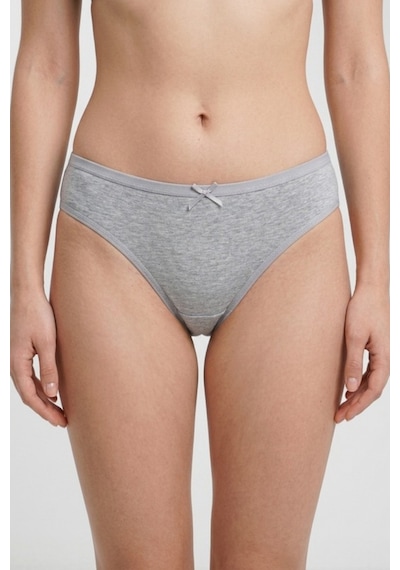 Aura Collections Kadın 6'lı Paket Pamuklu Bikini Külot Esnek Yumuşak İz Yapmaz İç Çamaşırı Gri