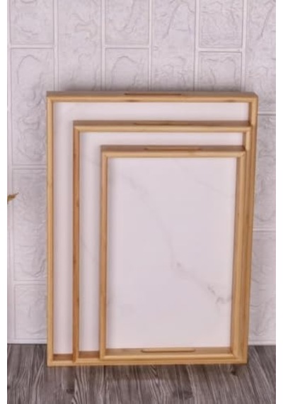 Bambum Marbella 3 Lü Desenli Tepsi-beyaz 15cm