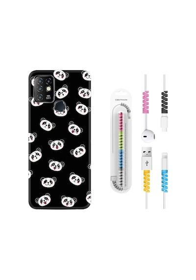 Infinix Hot 9 Kılıf Kablo Koruyuculu Panda Suratları 1773