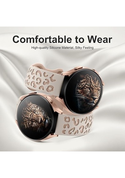 Samsung Galaxy Uyumlu Watch 4 5 6 7 Fe 40 40 44 Classic 42 43 46 47 Mm Kordon Leopar Desen Yumuşak Silikon Kordon