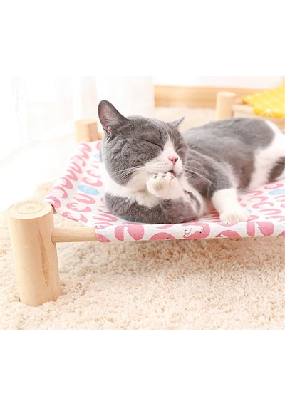 Kedi Ve Köpek Hamak Yatağı, Ahşap Hamak, Taşınabilir İç Ve Dış Mekan İçin J