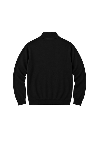 Battalmoda Erkek Büyük Beden Siyah Fermuarlı Dik Yaka Pamuklu Hırka 3xl-4xl-5xl-6xl