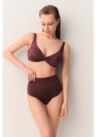 Suwen Önü Burgulu Balenli Bikini Üst Sbn26570c080 Mürdüm 38