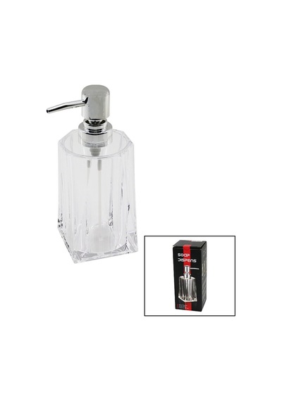 280ml - Uzun Şeffaf - Mika Kristal Sıvı Sabunluk 4835 Siyah