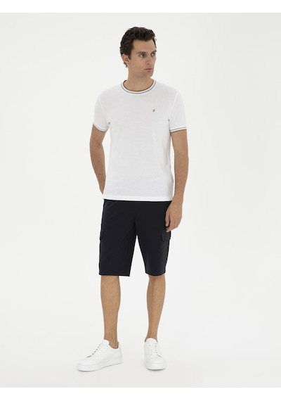 Cacharel Lacivert Slim Fit Kargo Cepli Şort