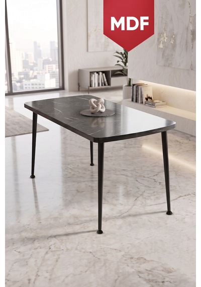 Runes Serisi Mdf Sabit 80x130 Siyah Mermer Desen Mutfak Masası Takımı 6 Sandalye Siyah Mermer - Antrasit Runes Serisi Mdf Sabit 80x130 Siyah Mermer Desen Mutfak Masası Takımı 6 Sandalye Siyah Mermer - Antrasit