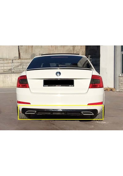 Skoda Octavia Mk3 Difüzör Difizör Plastik Parlak Siyah Egzoz Görünüm 2013-2020 Arka-difizör-bodykit-ek