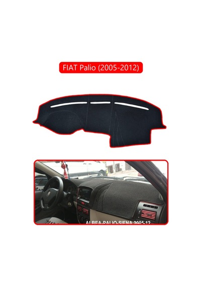 Fıat Palio 2005-2012 Modellerine Uyguntorpido Koruma Halısı Kırmızı Kenar