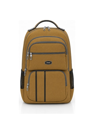 Unisex Kanvas Kumaş Laptop Bölmeli Okul Çantası , Günlük Spor Seyahat Sırt Çantası Hardal Sarısı