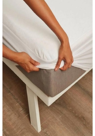 Mycey Alez Fitted 100x200+30 Cm Tek Kişilik Sıvı Geçirmez Yatak Koruyucu Alez Beyaz
