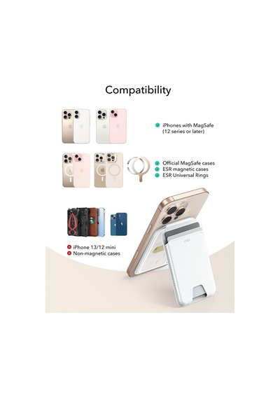 Halolock Magsafe Wallet Standlı Cüzdan Beyaz Beyaz