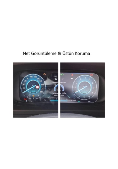 Hyundai İ20 Uyumlu 10.25 İnç Araç Ekran Koruyucu Dijital Gösterge Nano 9h Kırılmaz Şeffaf
