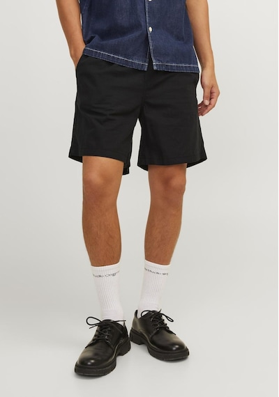 Jack & Jones Erkek Keten Karisimli Jogger Sort - Jaiden 12248629 Black Vizon