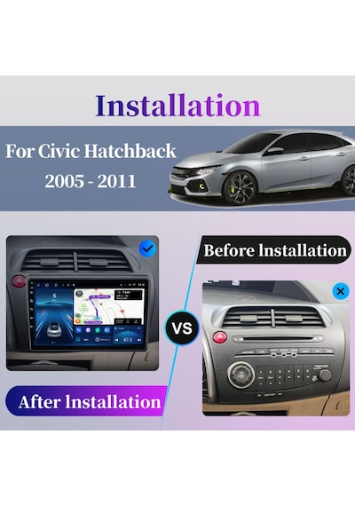 Honda Cıvıc 2006-2011 Uyumlu Multimedya Navigasyon Usb Kamera Carplayer 4 Ram