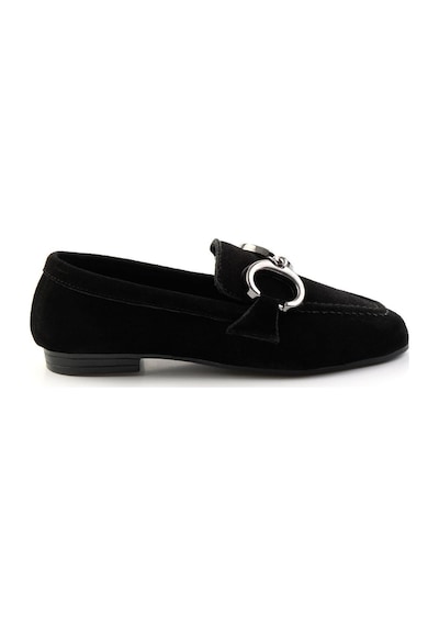 Bambi Siyah Hakiki Deri Kadın Loafer Ayakkabı K01763771002 Siyah