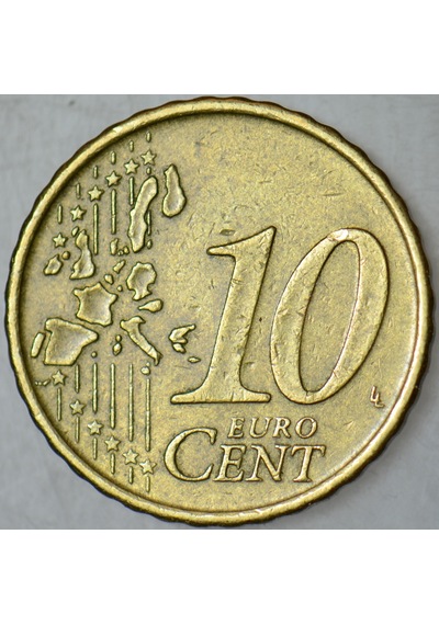 İspanya 10 Euro Cent 1999 Cervantes Temalı.