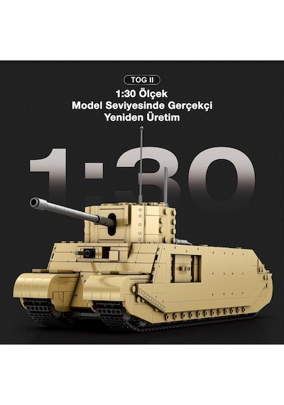 Reobrix 77032 World Of Tanks Togıı İngiliz Ağır Tankı British Heavy Tank Yaratıcı Yapı Blok Seti Building Blocks - 1427 Parça