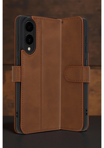 Newface Samsung Uyumlu Galaxy S25 Edge Trend S Plus Kapaklı Kılıf - Taba Taba