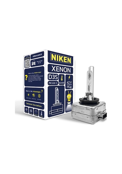 Niken D3s 6000k Beyaz Xenon Far Ampulü, 42v, 35w, Pk32d-5, 6000k