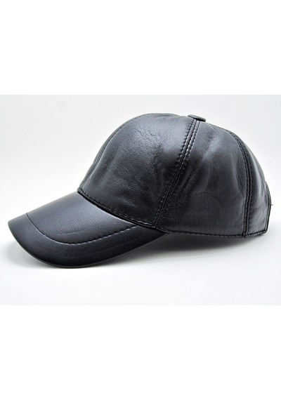 Takı Dükkanı Siyah Deri Beyzbol Cap Erkek Şapka Unisex Model Cp228