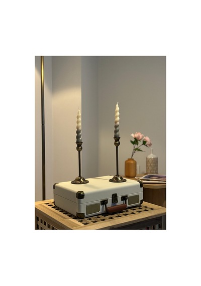 Rustik Model Eskitme Gold 2'li Şamdan & Mumluk Seti Altın - 805784881 Altın