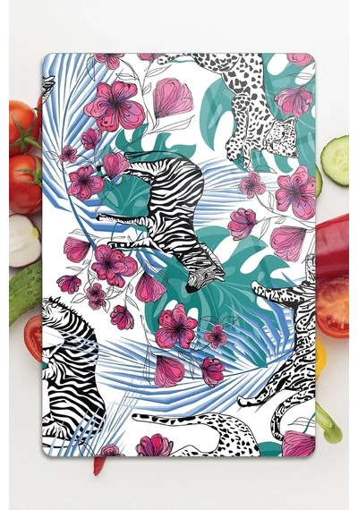 Tr Cam Kesme Tahtası Vintage Zebra Desenli Diğer