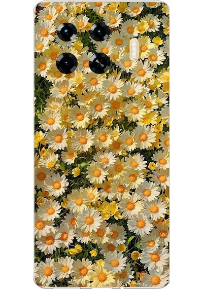 Tecno Spark 20 Pro+ Plus Uyumlu Papatya Bahçesi Sulu Boya Baskılı Silikon Kılıf Renkli