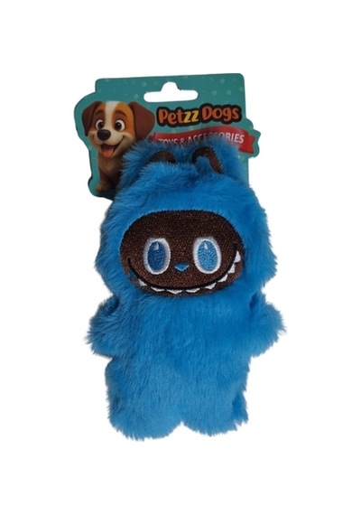 Petzzdogs Labubu Peluş Köpek Çiğneme Oyuncağı Mavi 16x10 Cm
