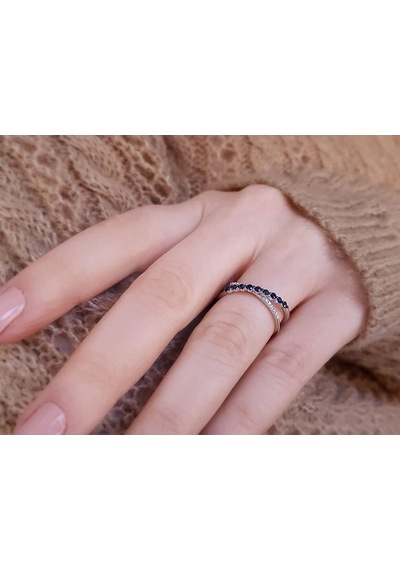 Sirius Safir Taşlı ve Pırlantalı Orbit Yüzük 0804R0383