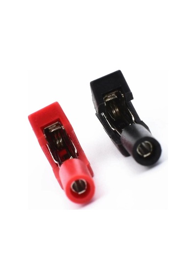 Ic-243d 2mm Banana Jak Girişli Krokodil Timsah Ağzı Siyah-kırmızı Set