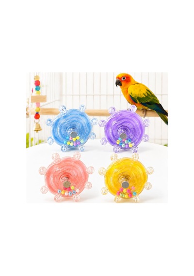 Madpet Kuş Oyuncağı Dönen Çıngıraklı Aksesuar - Muhabbet Kuşu Papağan Sultan Paraket İçin Kafes İçi Sesli