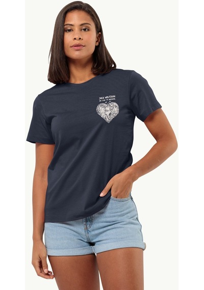 Jack Wolfskin Discover Heart Kadın T-shirt-1809701 001