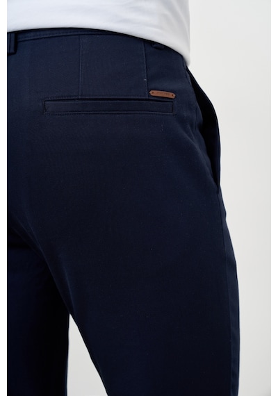 Morven Erkek Lacivert Yazlık Pileli Slim Fit Chino Pantolon Lacivert