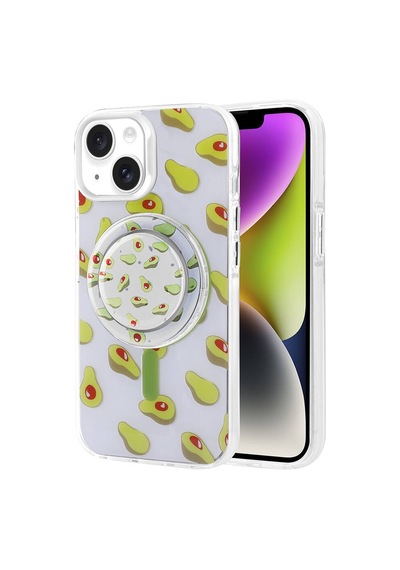 Apple Uyumlu iPhone 13 Kılıf M-safe Şarj Özellikli Tak-çıkar Pop Soketli Zore Tiktok Kapak Pembe Koyu