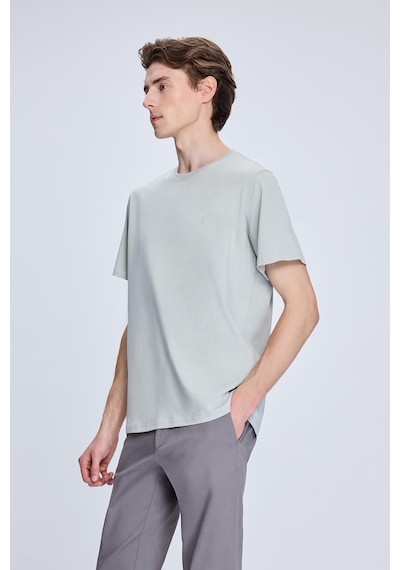 Hatemoğlu Gri Regular Fit Bisiklet Yaka Pamuklu Triko Tişört 35102024c014 Ag1 567969 Çok Renkli