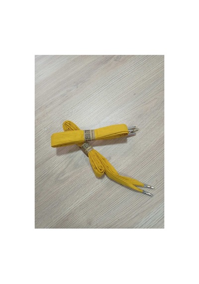 Bsgshop Hardal Sarısı Poplin Kumaş Ayakkabı Bağcığı - 90 Cm Metal Uçlu Sarı - 873666745 Sarı