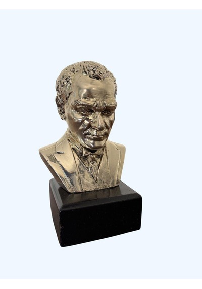 Atatürk Heykel Biblo 20 Cm Gümüş Renk