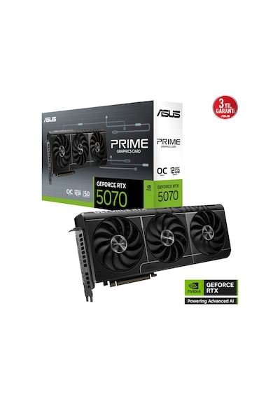 Asus Prıme-rtx5070-o12g, 12gb, 192bit, Gddr7, 1xhdmı, 3xdp Gamıng Ekran Kartı