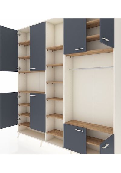 Arges Dolap 18 Raflı 8 Kapaklı Tek Askılı 220x30x243 Aytaşı-antrasit/çam Antrasıt/atlas Çam Arges Dolap 18 Raflı 8 Kapaklı Tek Askılı 220x30x243 Aytaşı-antrasit/çam Antrasıt/atlas Çam
