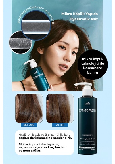 Lador Mikro Köpük Yapıda Hyalüronik Asit Içeren Bakım Şampuanı Wonder Bubble Shampoo 250 ml